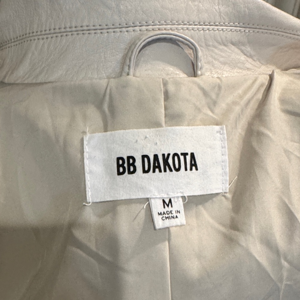 BB Dakota White/Cream Faux Leather Jacket - Picture 3 of 6